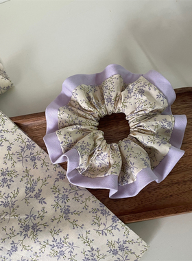 Meow Paw原创手工紫色大肠发圈夏季淑女绑马尾丸子头弹力皮筋肠圈