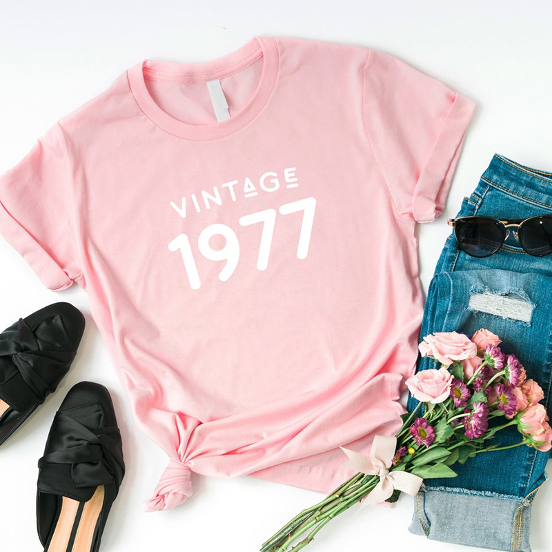 1977 47th birthday t shirt party tops for women tees