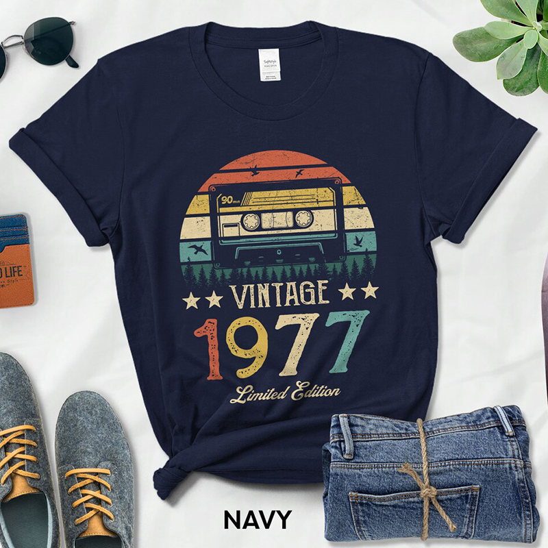 1977 Cassette 47 year old birthday party t shirts 女装/女士精品 T恤 原图主图