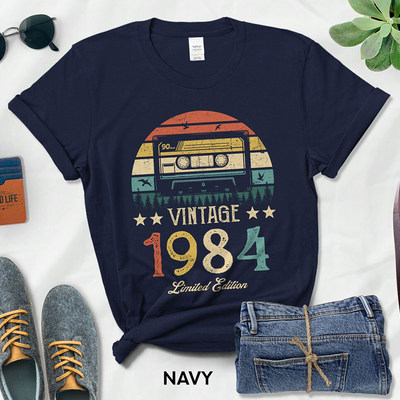 1984 Cassette 40 year old birthday party t shirts