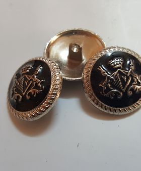 17-20MM黑色银边金属双狮纽扣