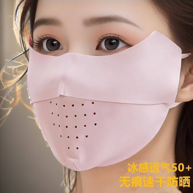 防晒口罩女防紫外线夏季黑色遮阳全脸面罩冰丝薄款透气护眼角立体
