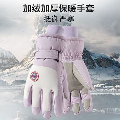 滑雪手套成人冬季雪山登山电车加厚保暖防寒加绒触