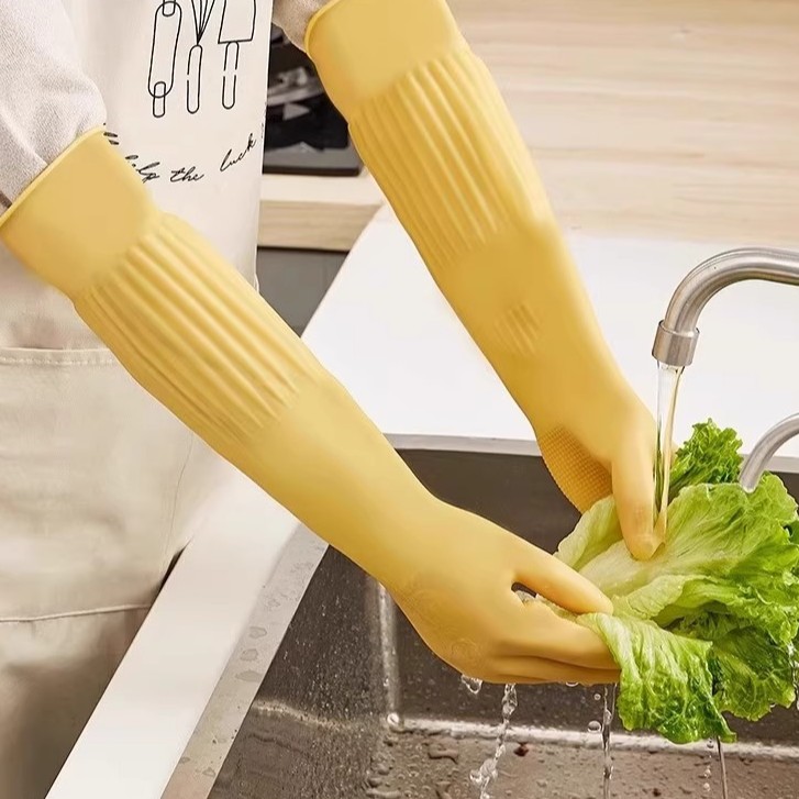 加厚加长款洗衣服专用橡胶手套乳胶家务防水耐用加绒洗碗厨房冬季