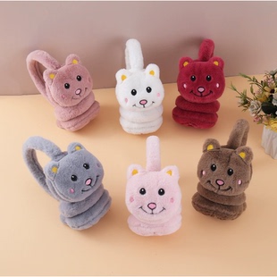 秋冬毛绒保暖耳套可爱卡通耳罩防寒护耳套头戴式耳机式防寒保暖