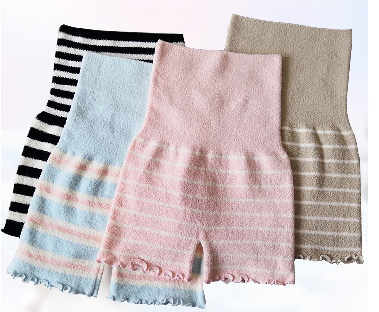 日本秋冬珊瑚绒高腰暖宫裤女生