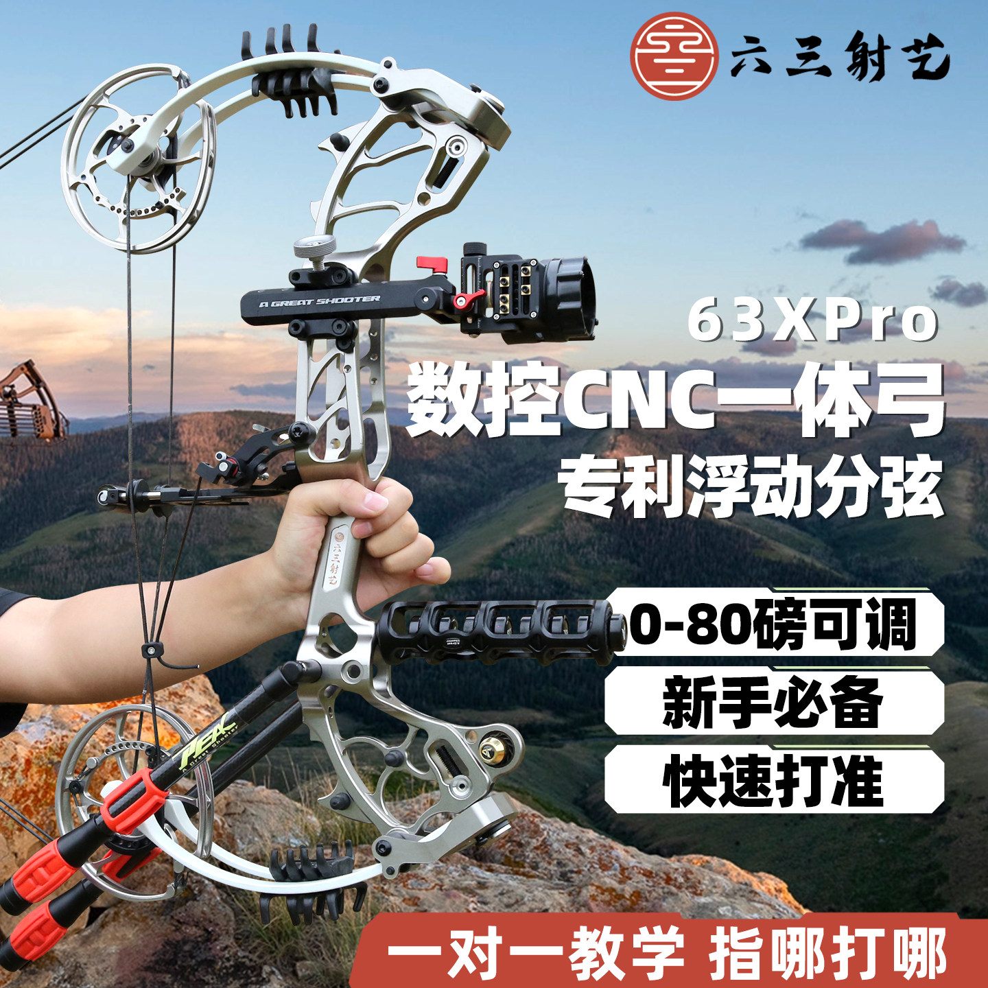 63XTPro两用弓新款复合精准弓打钢珠户野外射击短轴射箭装备六三