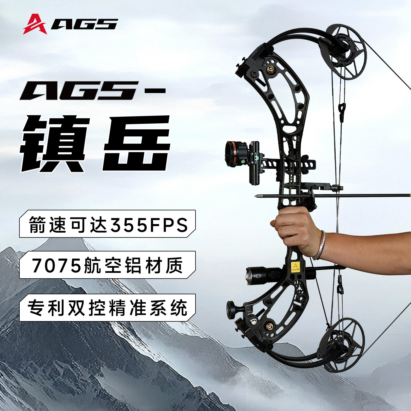 AGS镇岳复合弓箭专业级成年人高精度大威力户外射击射箭竞技猎弓