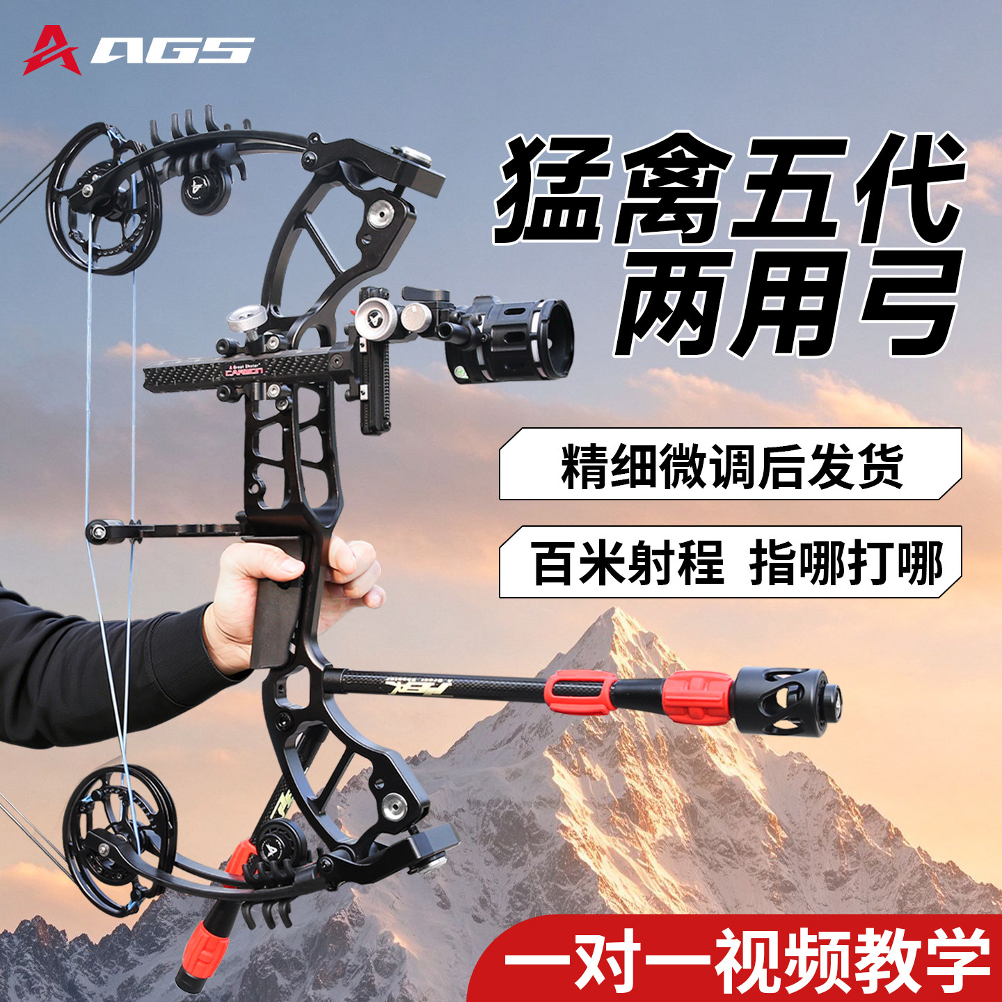 猛禽五代复合弓箭新手入门成年人高精度射箭打钢珠竞技两用猎弓5