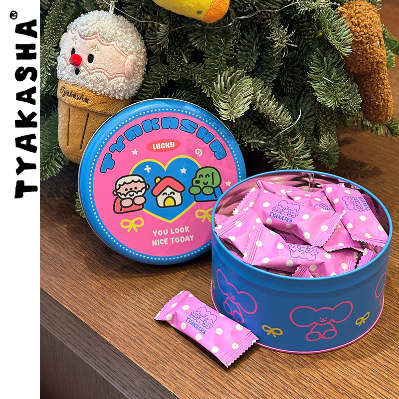 TYAKASHA塔卡沙   海盐扁桃仁太妃糖系列 彩色铁盒30颗独立罐装,零食/坚果/特产,焦糖/太妃糖,淘宝优惠券,粉丝福利购,淘宝优惠卷