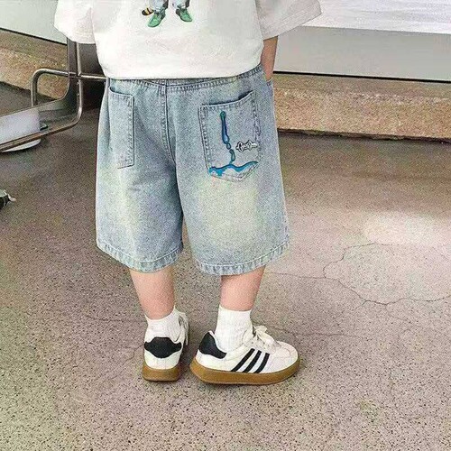 男童牛仔短裤夏季薄款外穿七分裤