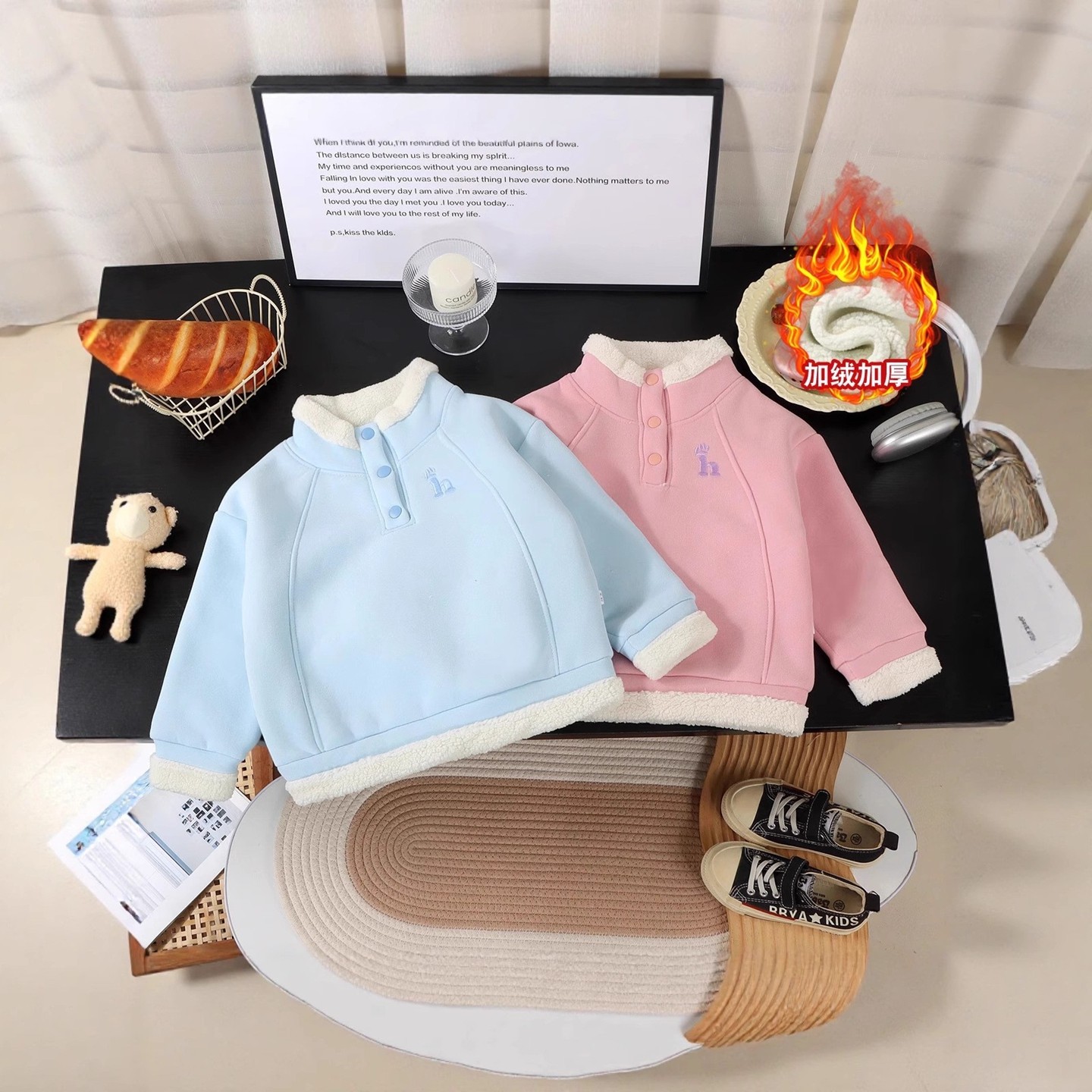 秋冬新款儿童加绒加厚卫衣女童刺绣立领羊羔绒上衣保暖童装上衣,童装/婴儿装/亲子装,卫衣/绒衫,淘宝优惠券,粉丝福利购,淘宝优惠卷