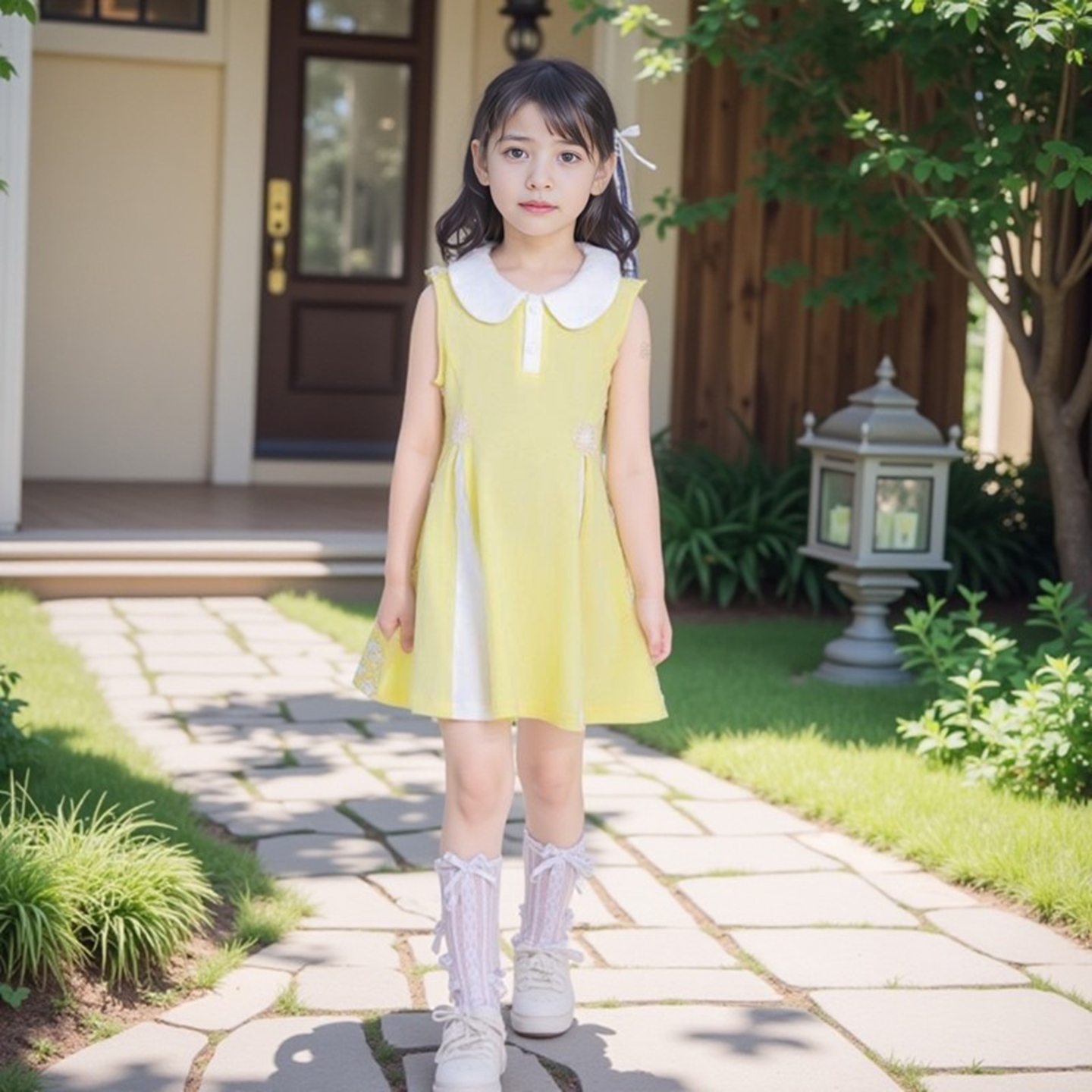 2025重工多片拼角新款女童连衣裙