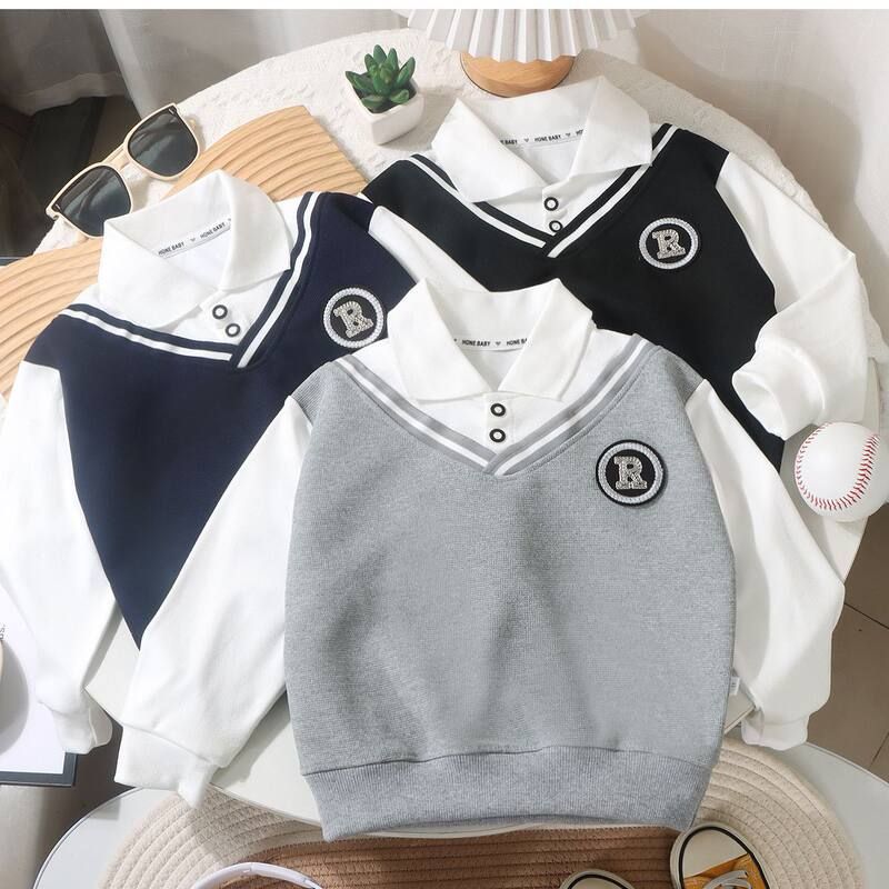 25春季卫衣英伦风假两件中大童