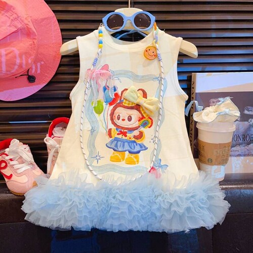 连衣裙背心裙花边公主裙背心可爱