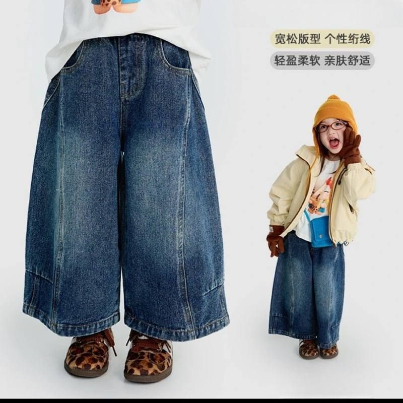 女童牛仔裤2025春秋季新款直筒