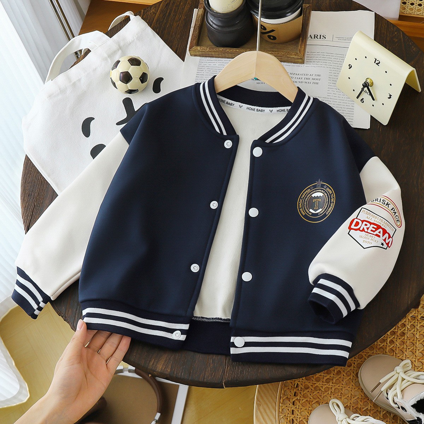 儿童保暖棒球服宽松百搭单上衣