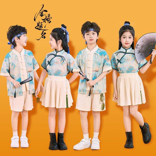 儿童演出服中国风表演服装男童