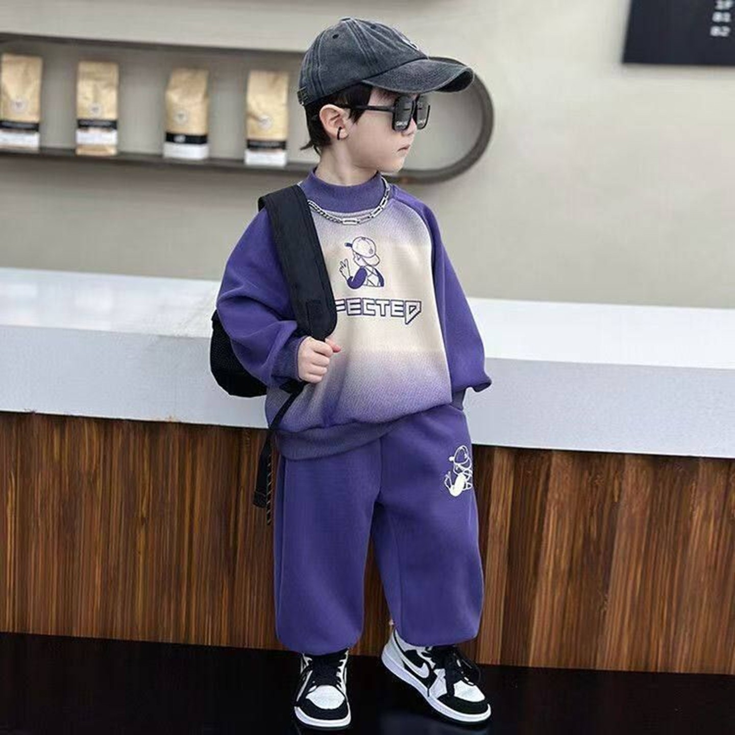 男童春秋装套装2025新款男孩衣服春秋款休闲运动卫衣潮流两件套