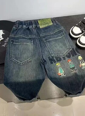新款裤子老爹直筒中童款休闲长裤