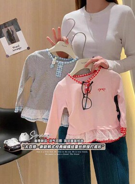 春季新款女童纯棉圆领打底衫儿童