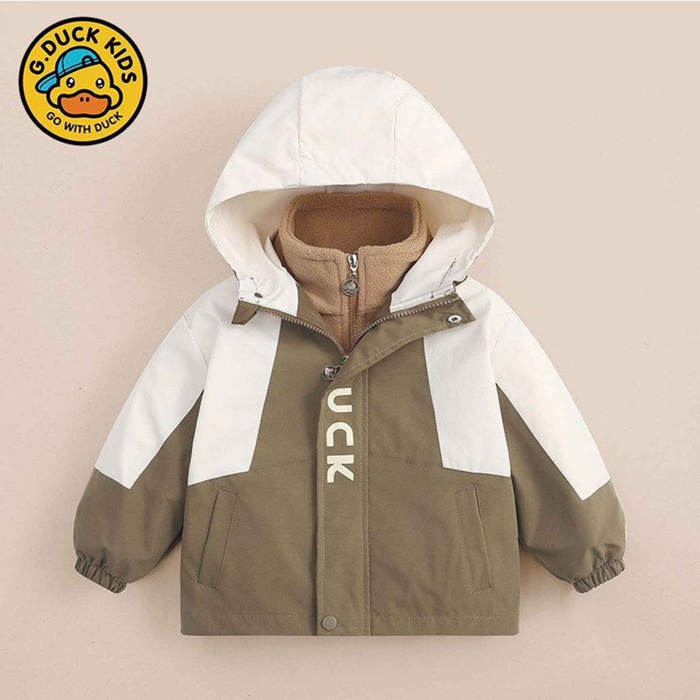小黄鸭儿童冲锋衣春秋款外套防风防水三合一男童女童童装两件套潮,童装/婴儿装/亲子装,儿童冲锋衣,淘宝优惠券,粉丝福利购,淘宝优惠卷