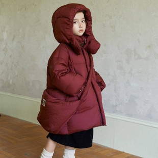 童装 儿童防寒服2026冬季 羽丝绒服中大童保暖时尚 中长款 特惠 韩版