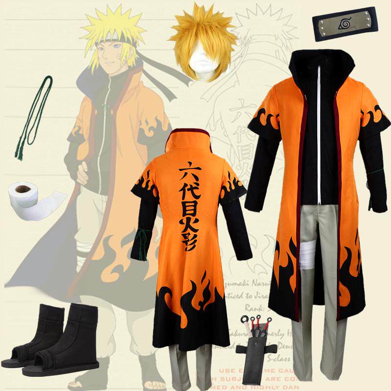 动漫火影忍者Cosplay服装漩涡鸣人装5代六代目披风万圣节表演服饰