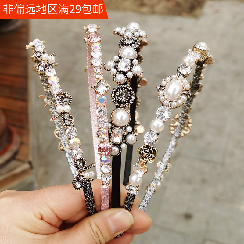 diy细款头箍丝绒水钻雪花发卡