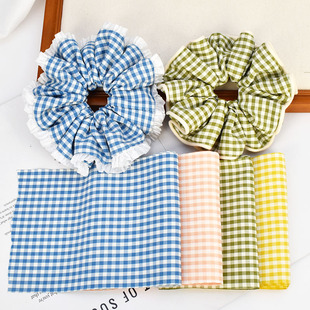 学院风复古格子布条 手工diy发饰大肠发圈布料头饰服饰品装饰材料