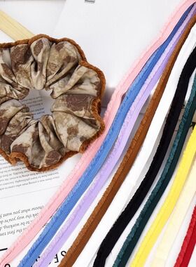 1厘米宽仿羊羔绒子母带滚边条手工diy发饰大肠圈嵌条装饰配件辅料