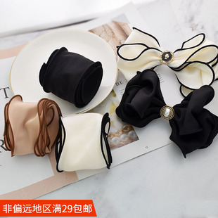 哑光缎面波浪拷边布带 DIY手作发饰绸带丝带超大蝴蝶结发夹材料