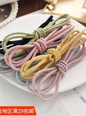4mm纯色螺纹散皮筋 韩版扎头绳手工diy发圈发绳高弹力松紧带材料