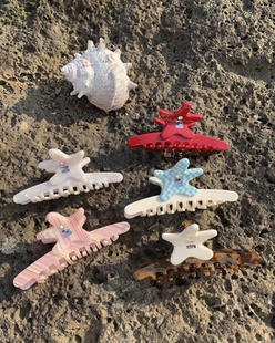 Tagi.《塔皮星》哈哈小狗醋酸钻石镶嵌h无痕抓夹可爱鲨鱼夹发抓