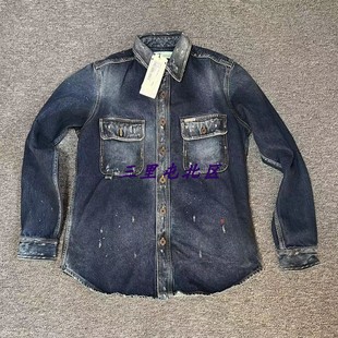 三里屯北区【现货】潮牌OFFWHITE做旧厚牛仔布衬衫款外套意大利制