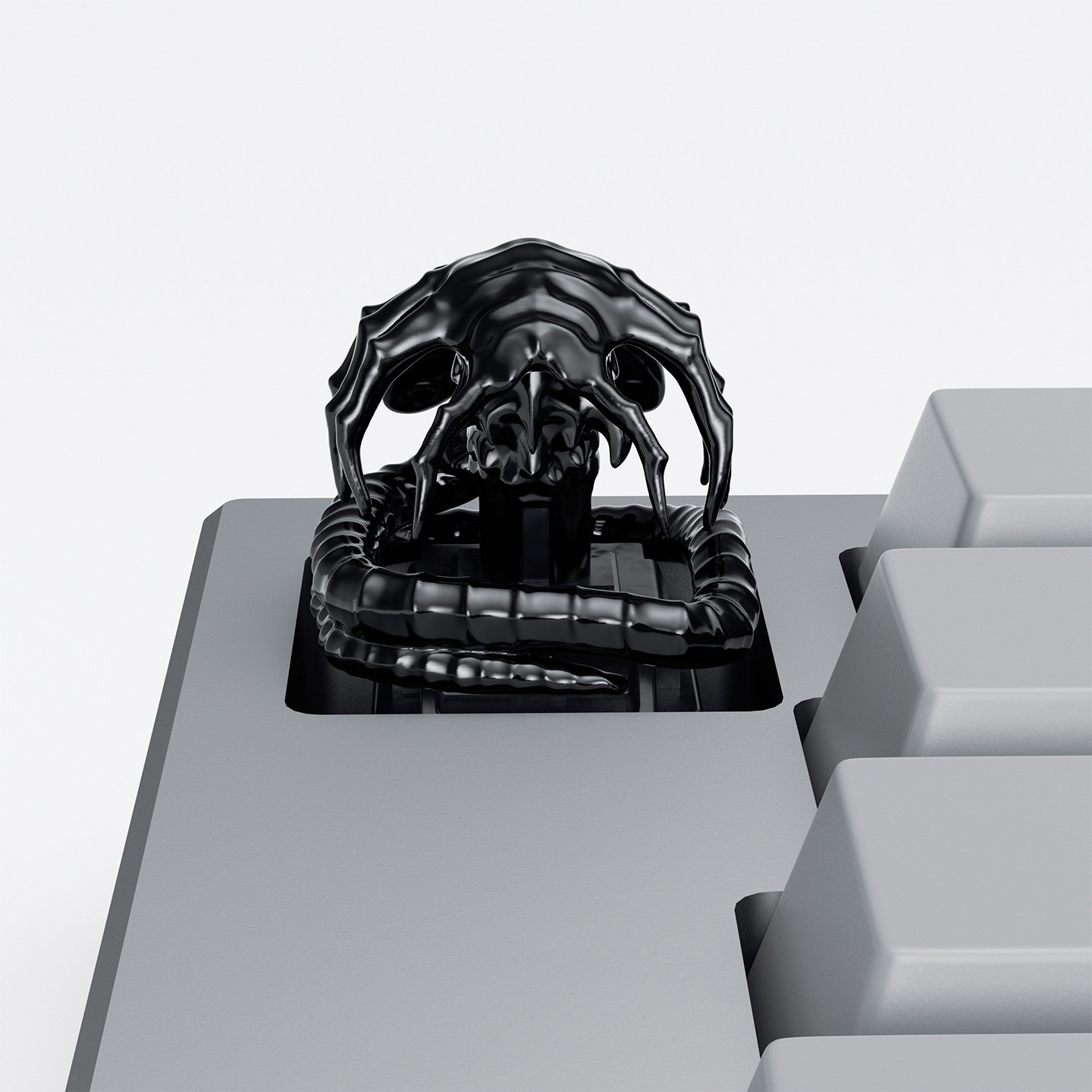 KBDfans 异形地球抱脸虫原创个性键帽客制化金属键帽设计师小众1u