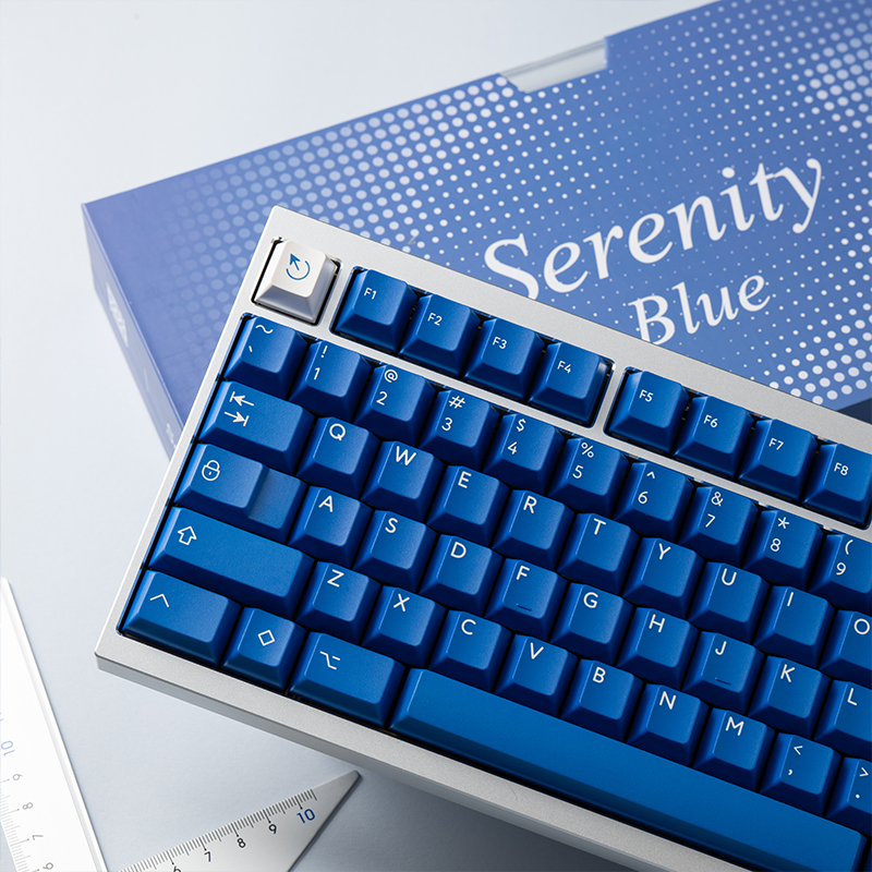 PBTfans Serenity blue宁静蓝机械键盘二色键帽PBT材质原厂高度
