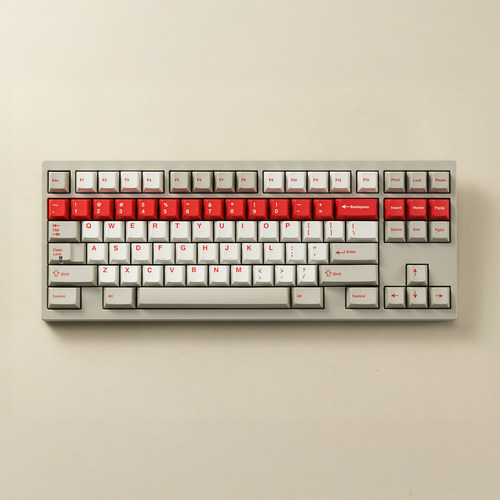 PBTfans Overtime热升华键帽pbt材质 beige复古灰白红原厂高度