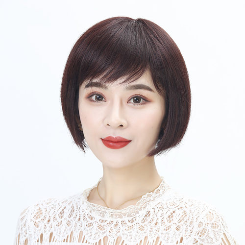 假发全真人发短发全头套中老年
