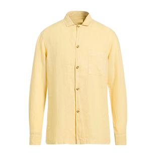 日常经典 衬衫 长袖 男士 亚麻 黄色 春夏 意国原产 调货