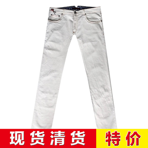 现货特价 公价7800 那不勒斯顶吉 ISAIA 秋冬 加厚纯棉白色牛仔裤