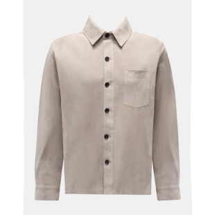 意国原产 皮衣 春夏 款 R男 纳帕绒面小牛皮老钱风衬衫 调货