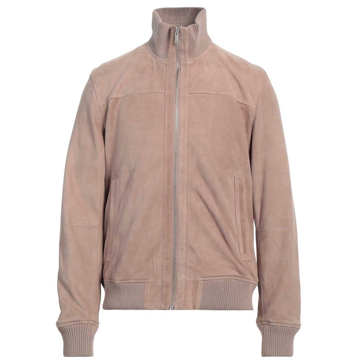 高端二线 A 2024秋冬新款 浅粉色 磨砂羔羊皮 飞行员 皮衣