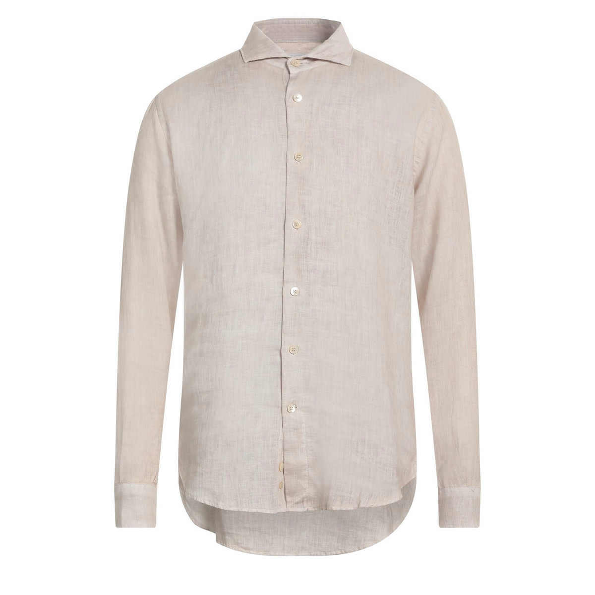 调货 意-粒原产 米兰 春夏 米色 顶吉亚麻 老钱风 长袖衬衫 E男