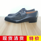 清货 超 金属配件 特价 黑色头层牛皮德比鞋