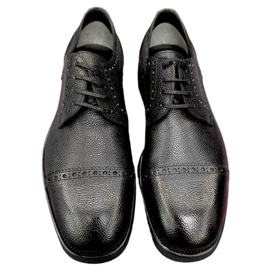 公价11900 意大利超一线 T 四季 黑色小牛皮手工德比鞋