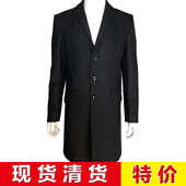超 现货清货 特价 秋冬黑色厚毛呢大衣