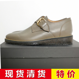 美国著名一线M 公价7300 撞色侧跟 头层牛皮 特价 休闲孟克鞋 清货