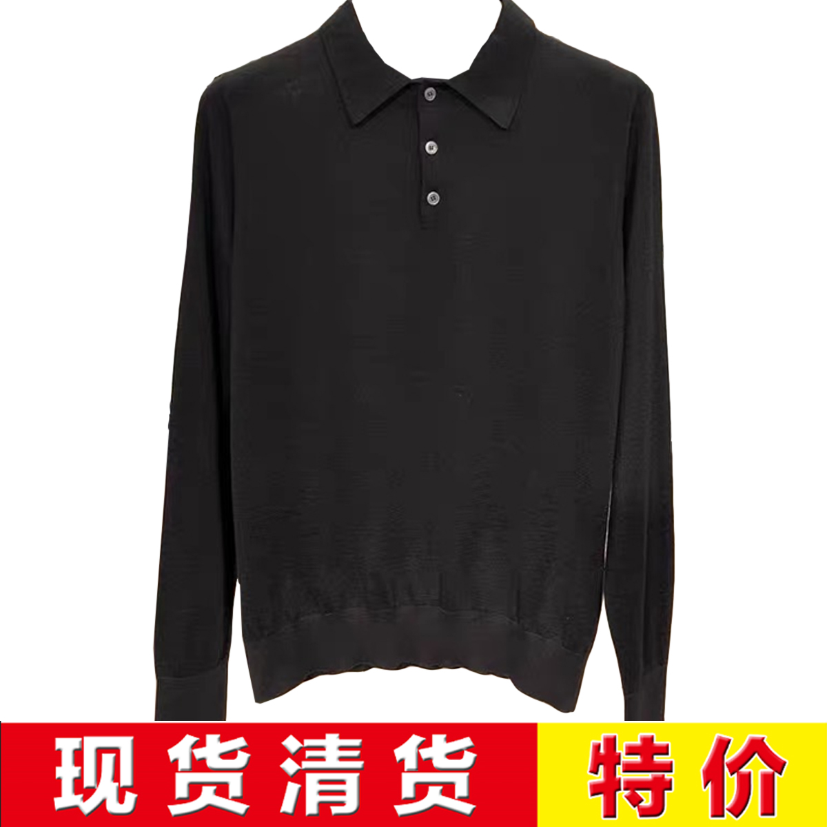 现货清货意大利顶吉品牌Andre Maurice 秋冬黑色羊绒针织衫毛衣