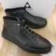 现货清货 春秋黑色头层皮高帮鞋 原产 知名
